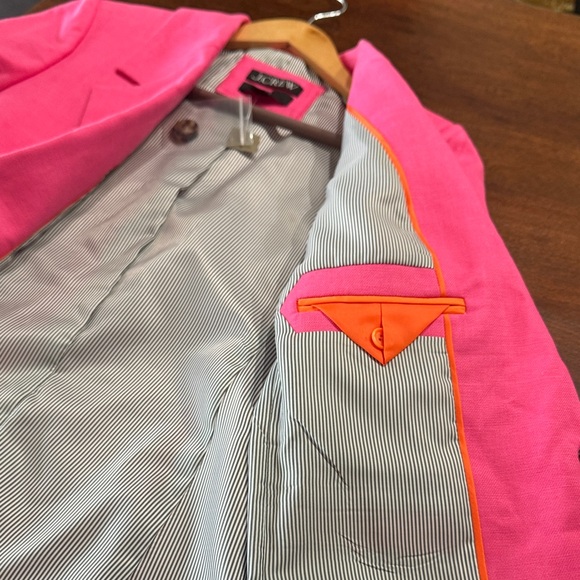 J. Crew : Parke Blazer in Bright Pink Stretch Linen Blend - Size 0 - Picture 13 of 15